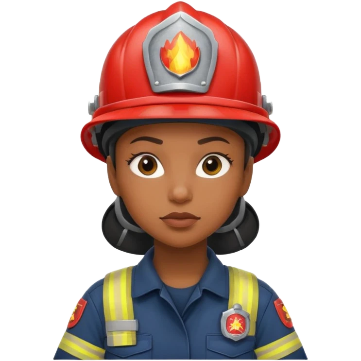 black women Firefighter wearing helmets emoji