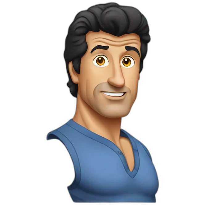 sylvester stallone cartoon wearing shirt emoji