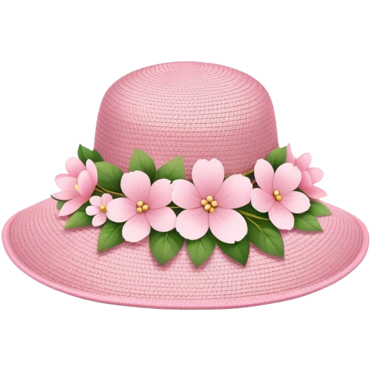Wide wing spring hat with light pink flowers emoji
