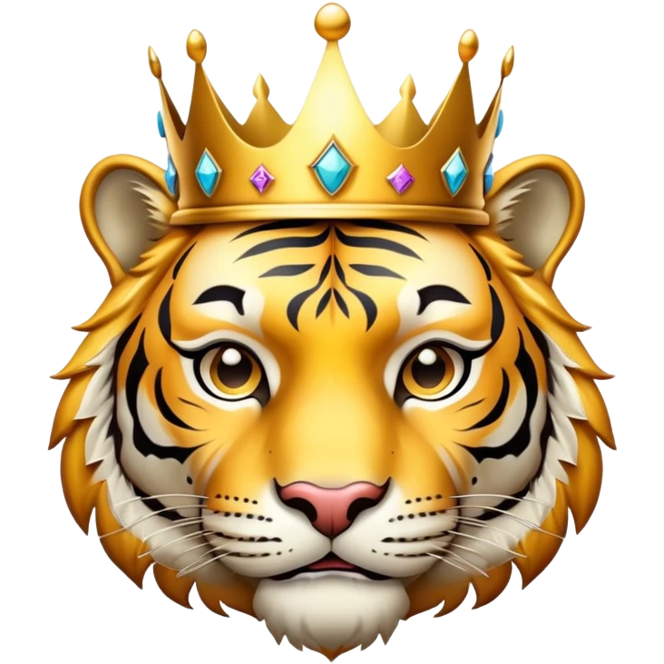 tiger face with crown VIP for Twitch emote emoji