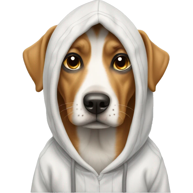 Dog wearing a hoddie  emoji