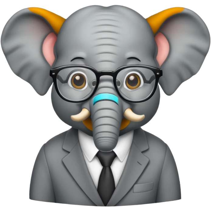 elephant wtih glasses emoji