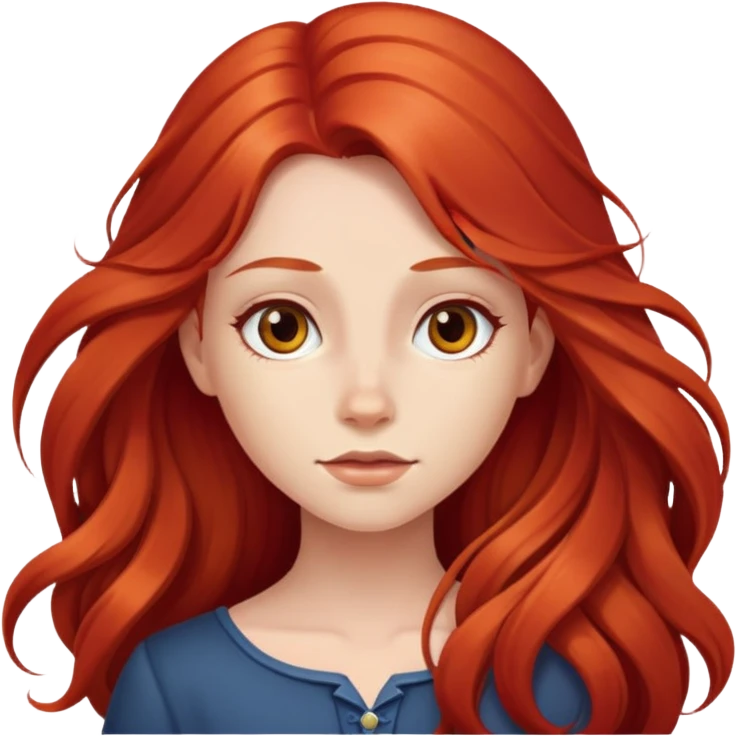 Girl with red long hair emoji