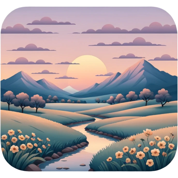 Dull-colored dusky romantic vintage aesthetic landscape emoji