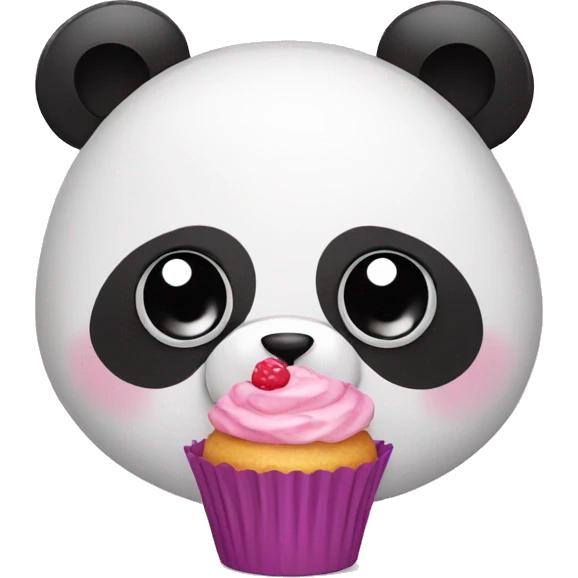 Panda with cupcake  emoji