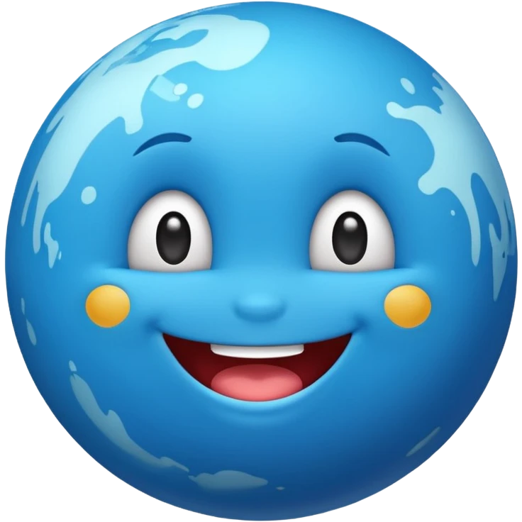 cute planet with a cheerful face emoji emoji