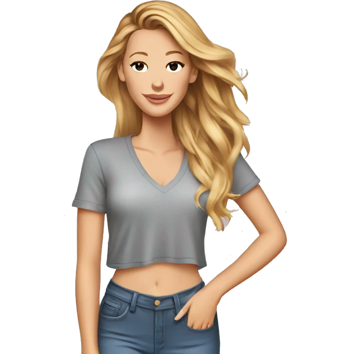 blake lively cartoon wearing tee emoji