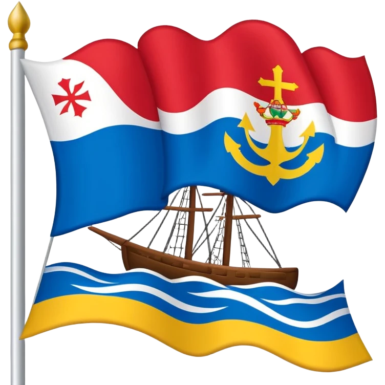 Take The actual existing flag Of The basque country “ikurriña” on the flag Of The actual emoji Of Saint-Pierre-et-Miquelon and Make a unic emoji Of it emoji