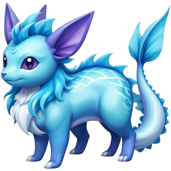 Colorful vaporeon-Suicune-hybrid emoji