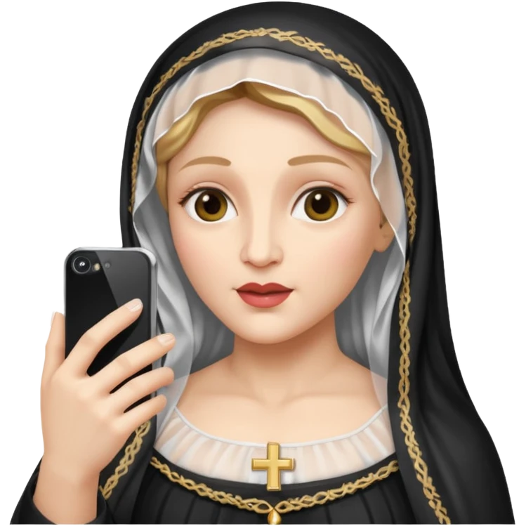 emoji della madonna che si scatta un selfie 
 emoji