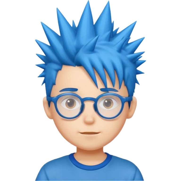 blue spiky haired kid with glasses emoji