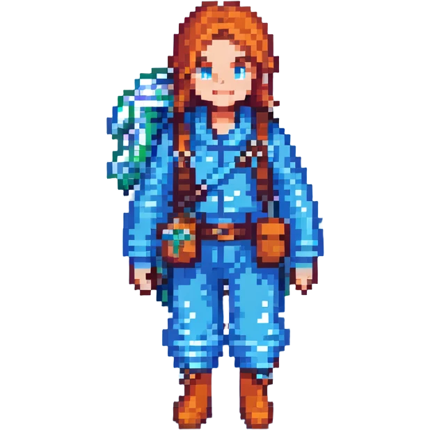 common adventurer with blue water-themed outfit emoji