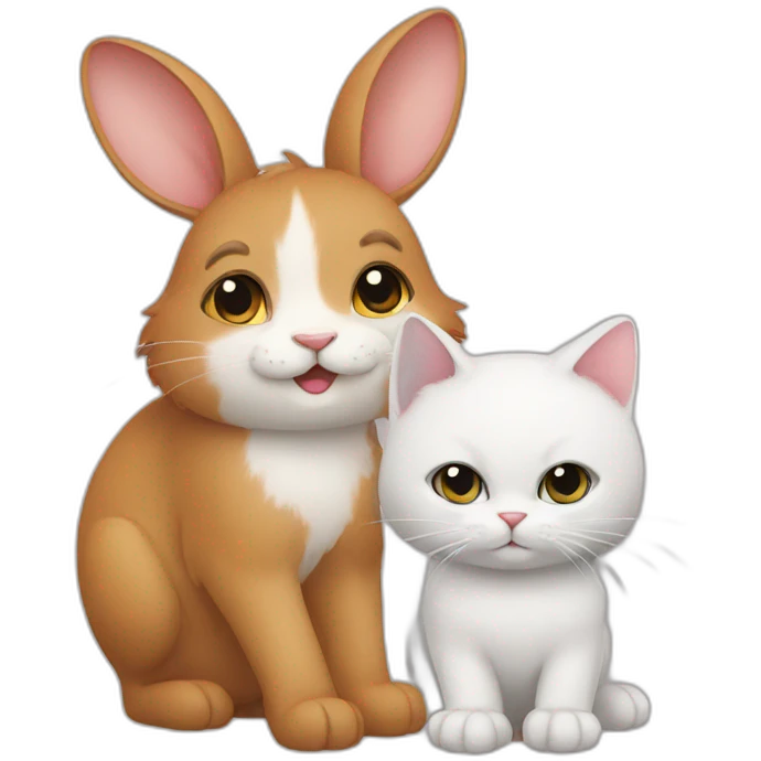 rabbit and cat emoji