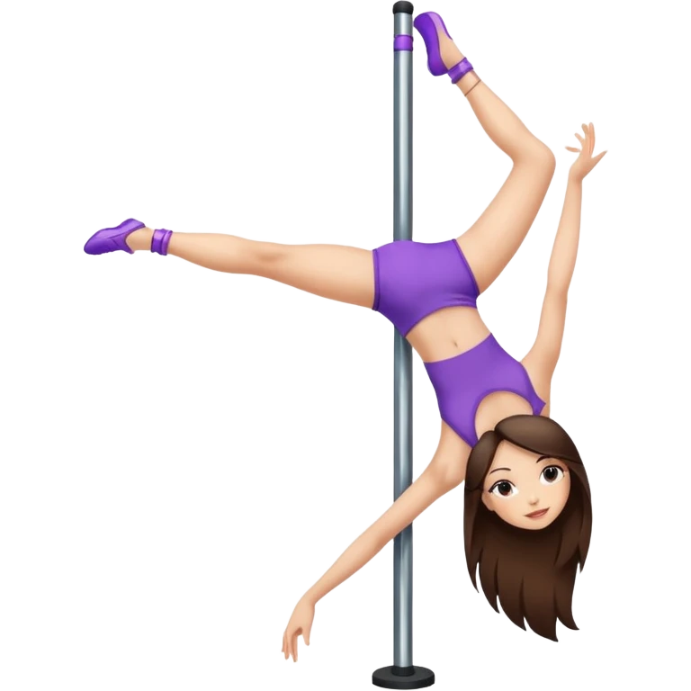 Fille brune à la peau clair qui fait de la pôle dance emoji
