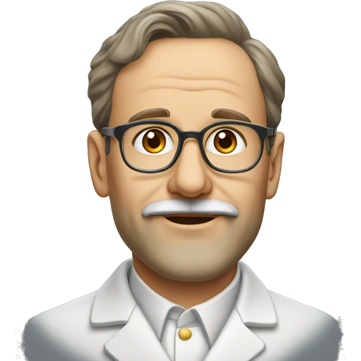 Swiss chemist of the 20th century without beard, mustache or glasses, 40 years old emoji