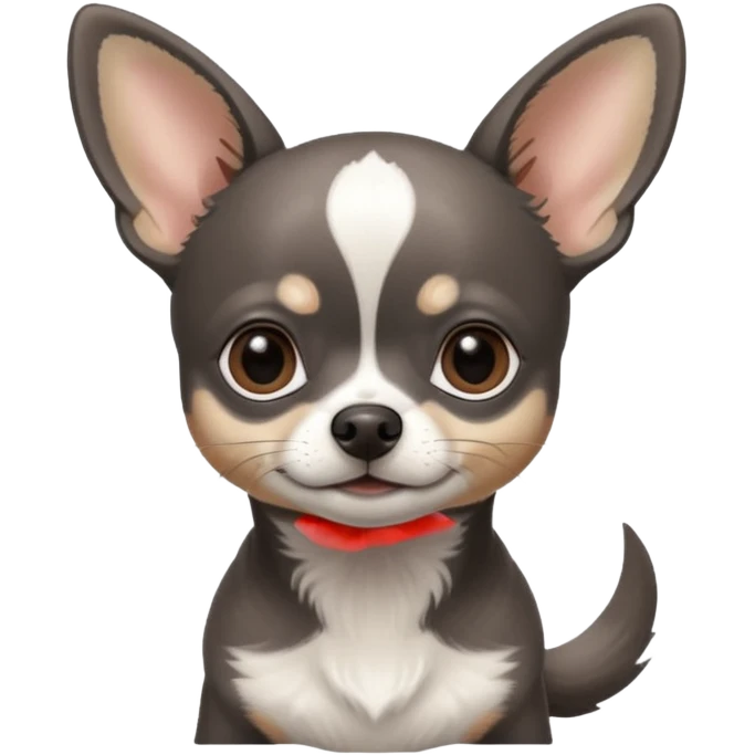 Very Dark graphite Chihuahua with white markings emoji