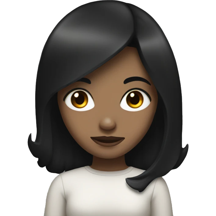 Girl with black hair and black eyes emoji