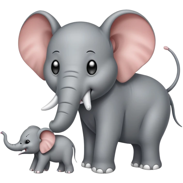 Evil mouse hunting small elephant. emoji