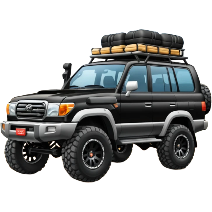 Modified Toyota landcr black color car uiser emoji