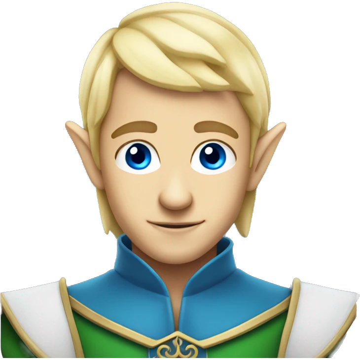 Blonde elf ears prince  man with blue eyes emoji