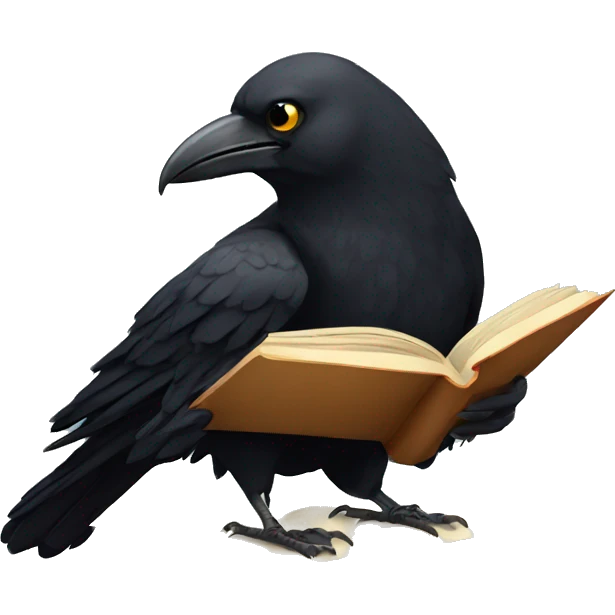 crow reading a book  emoji