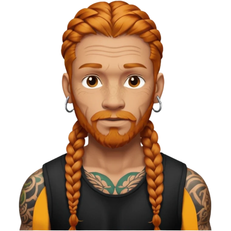 thick very hardginger braids man old very tattoed  emoji