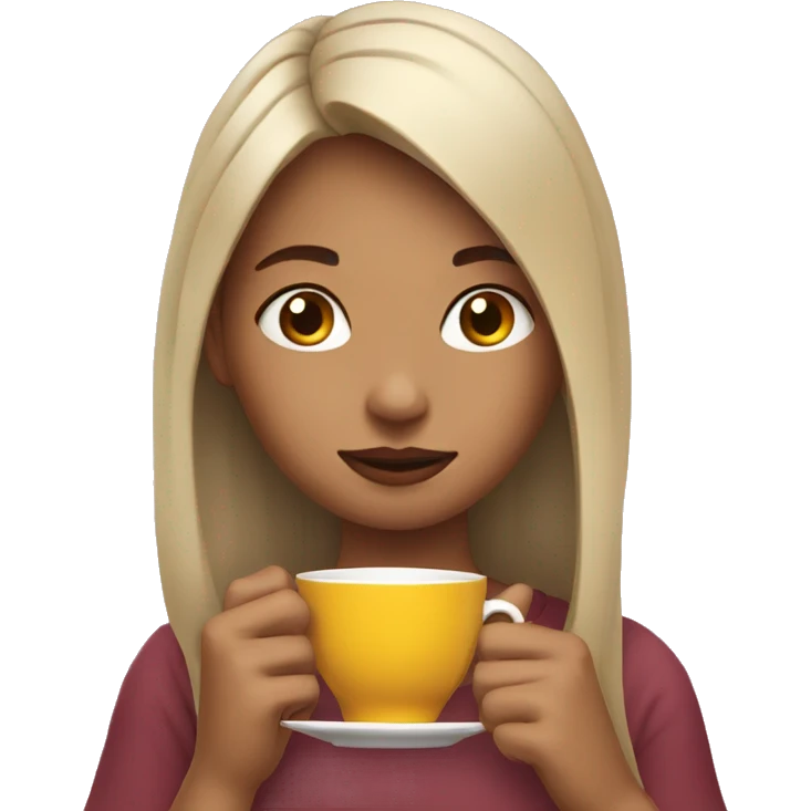 Girl sipping tea emoji