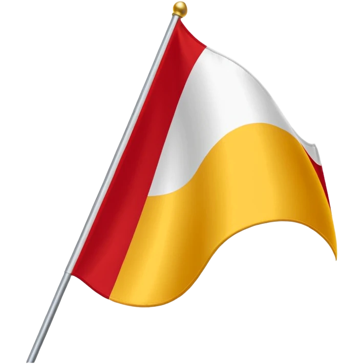 Red, white, and golden yellow vertically sequenced tricolour flag inspired by the flag of Italy emoji