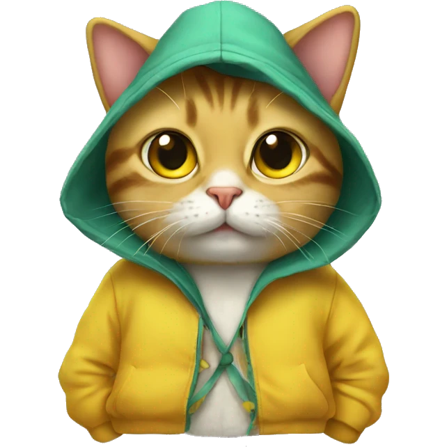 cat dressed up in duck outfit  emoji