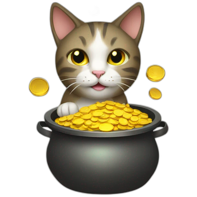 Cat in pot of gold emoji