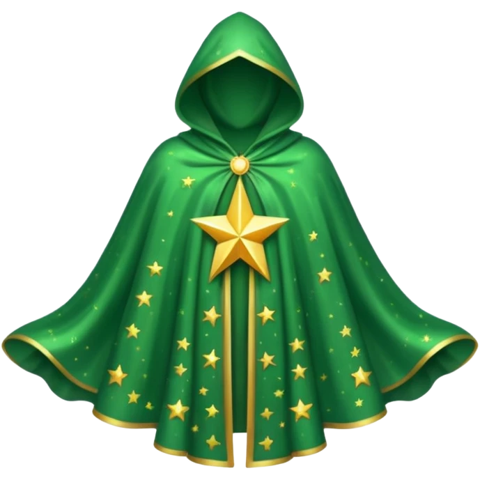 a fantasy  magic, green color with star pattern cloak emoji