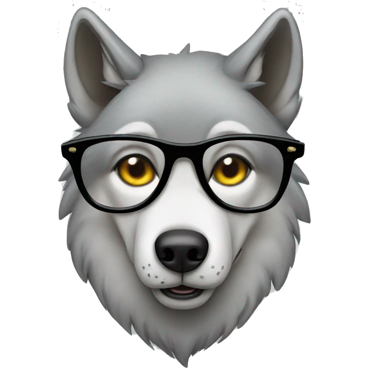 wolf with glasses emoji