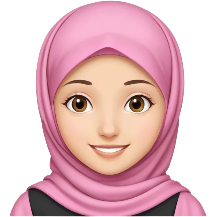 nữ, 15 tuổi, đội khăn hijab hồng, cười emoji