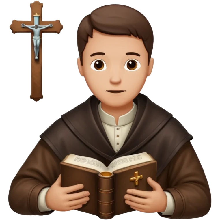 Guy who reads Bible with cross on it without something in the background emoji