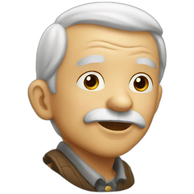 Old man kissing emoji