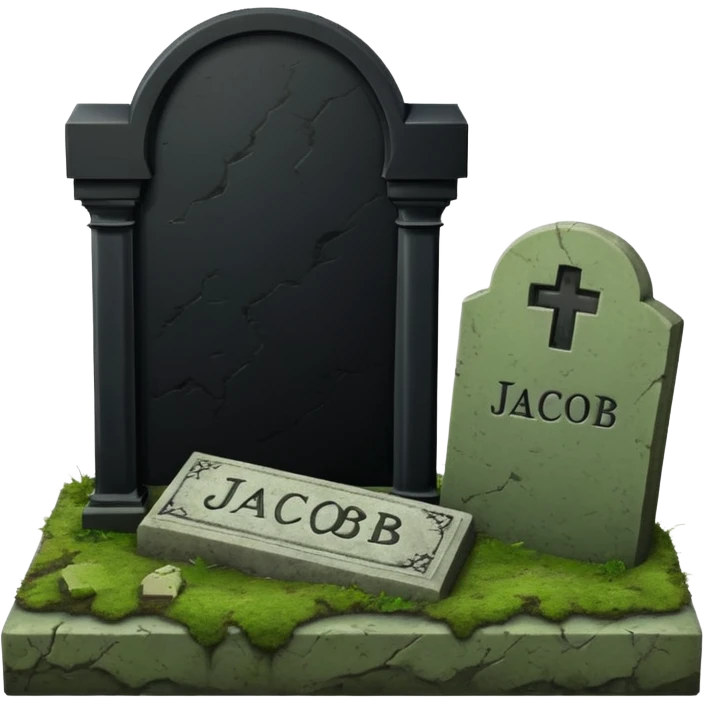 grave with name Jacob with phone and ;stop on it emoji