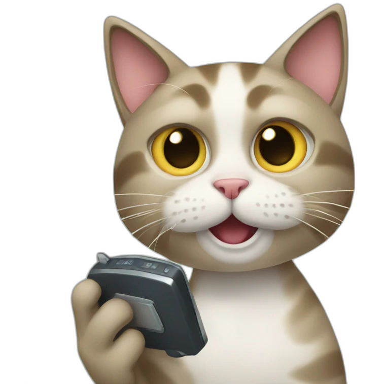 cat playing phone emoji