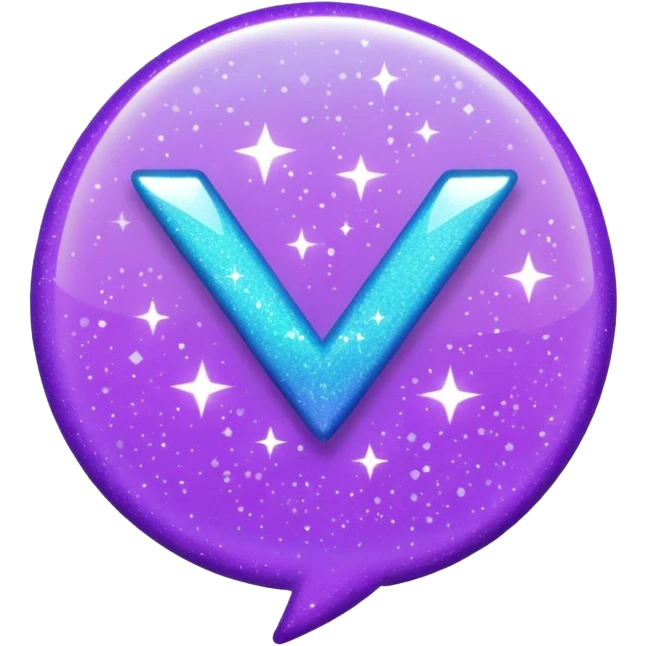 glitter purple and cian checkmark emoji