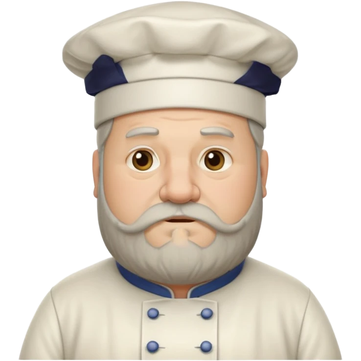 medieval fat chef, middle-aged, bearded, sly, grim-faced emoji emoji