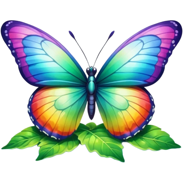 rainbow butterfly on river bank emoji