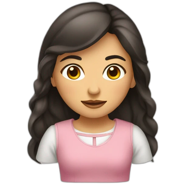 mujer ojos chinos, cabello mediano, piel trigueña, delgada emoji