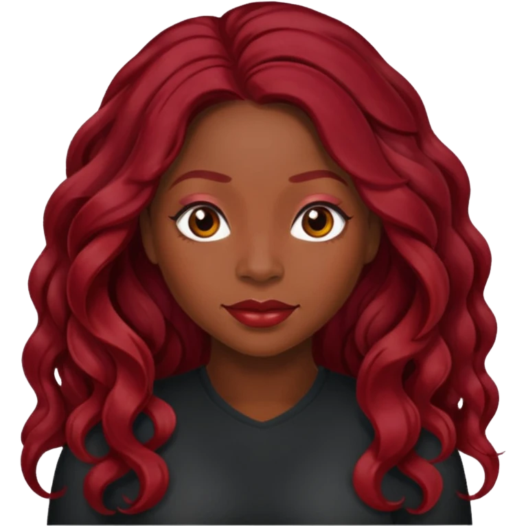 LaTavia Robeson with dark red long hair emoji