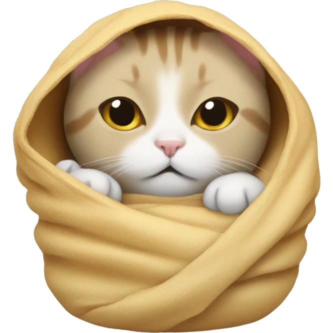 Cat swaddled in burrito  emoji