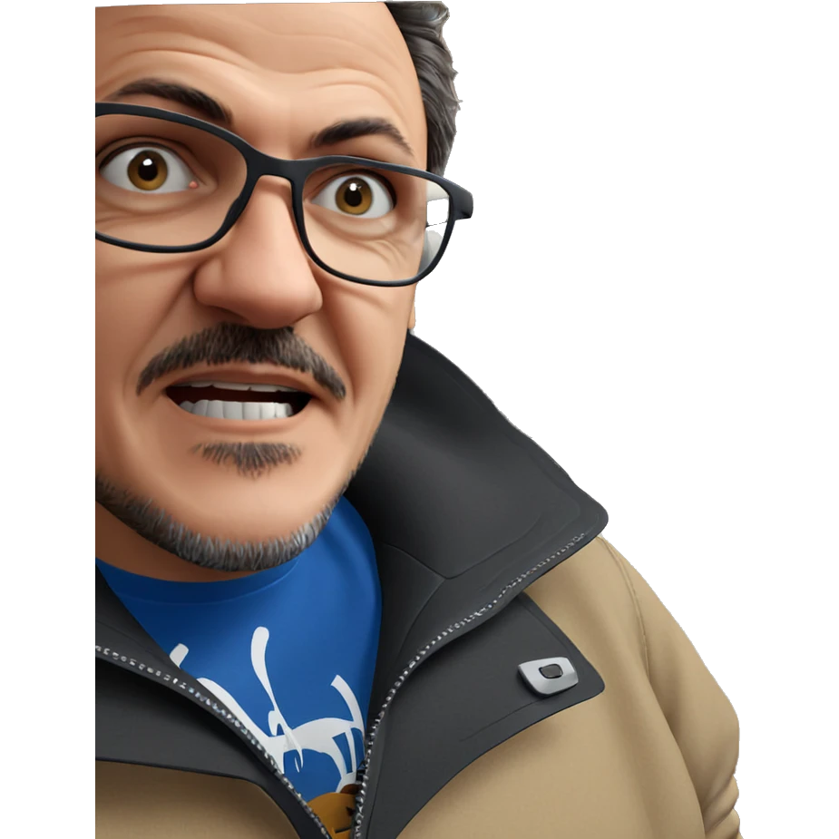 bearded boy with glasses driving emoji