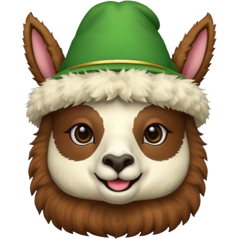 LLama and hat green emoji