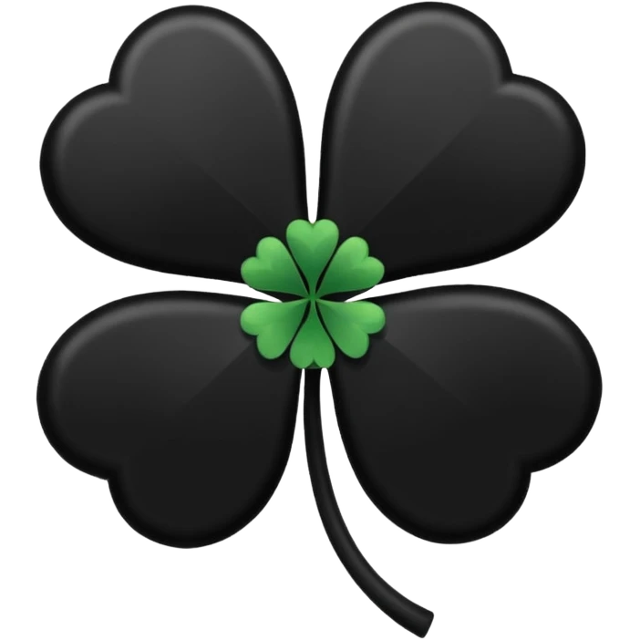 Un trébol de 5 hojas totalmente negro emoji