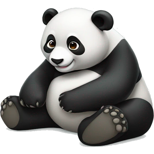 sitting happy panda emoji
