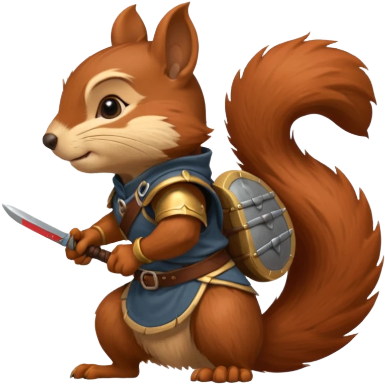 A squirrel warrior, redwall inspired, side profile emoji