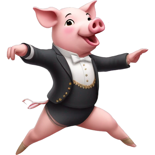 Pig dancing ballet emoji