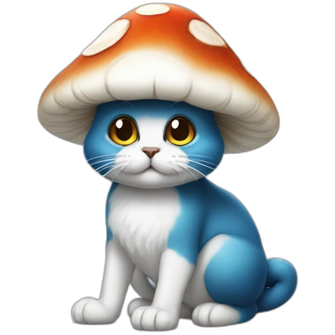 Smurf mushroom cat emoji